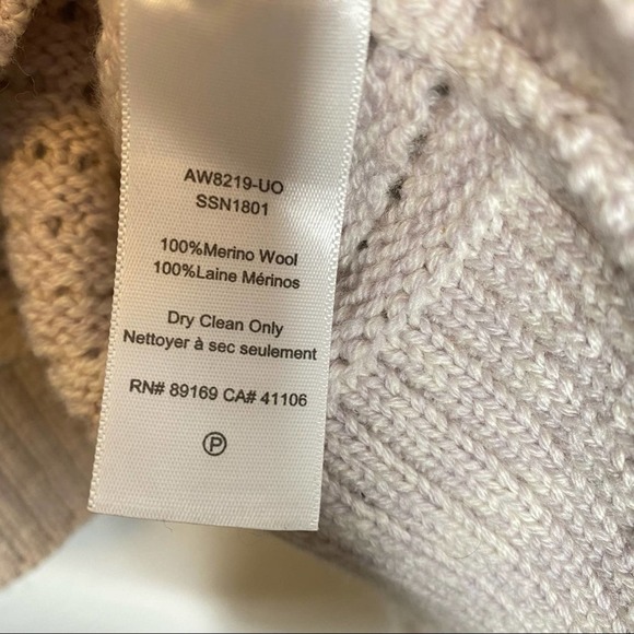 ATM Merino Wool Open Stitch Cardigan Dusty Mauve - Picture 11 of 11